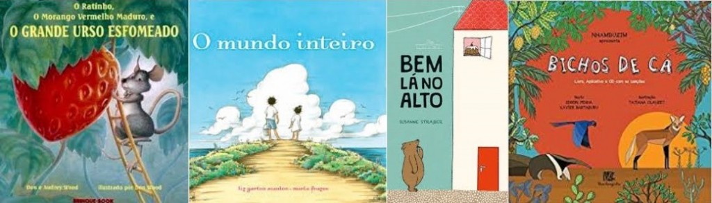 Capas de quatro livros para ler com as crianças